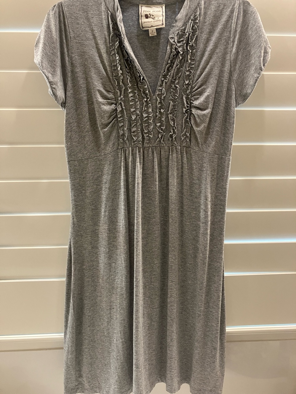 Cute Pink Rose Gray Dress